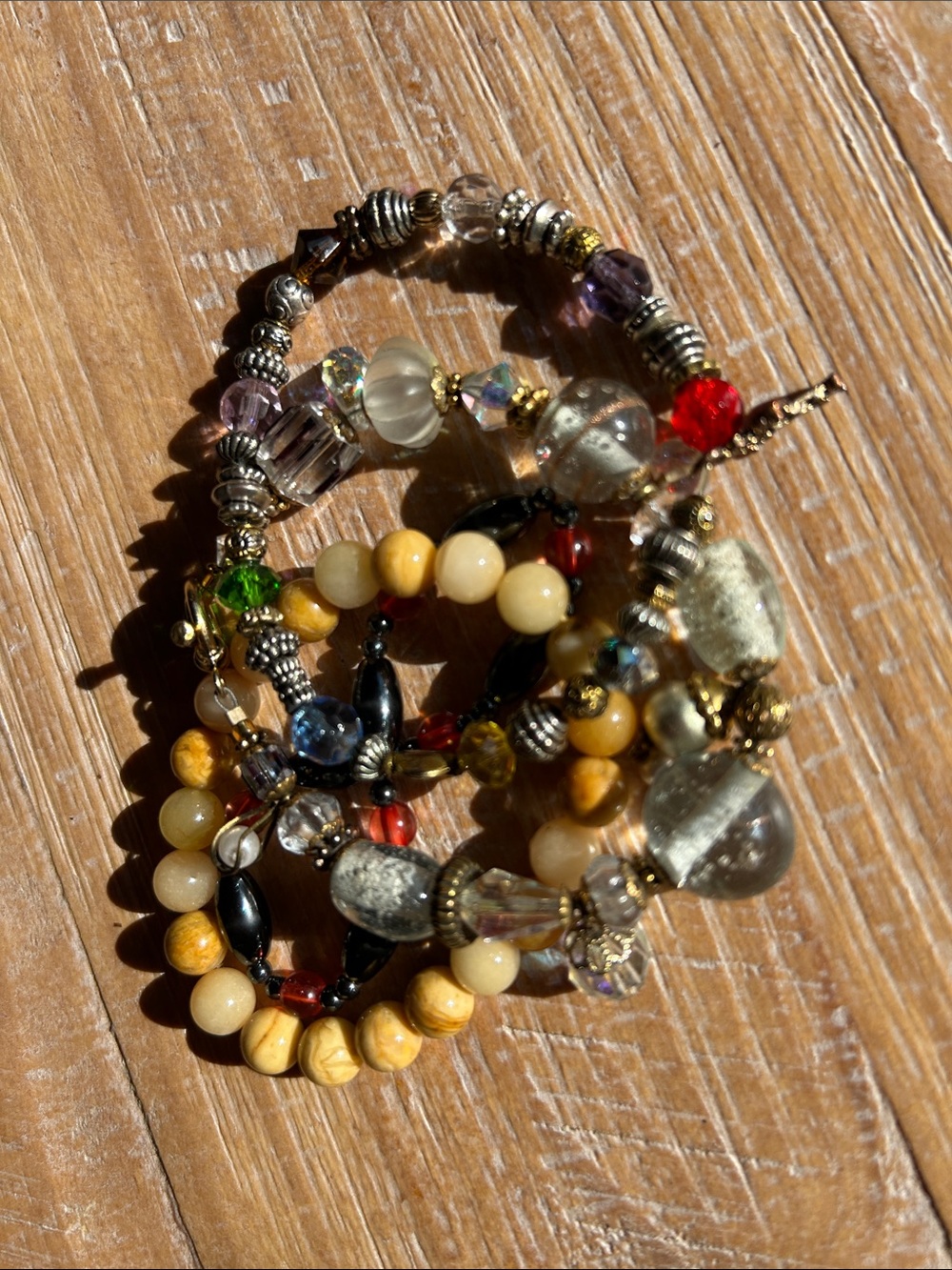Set of 4 Vintage Bead Bracelets.